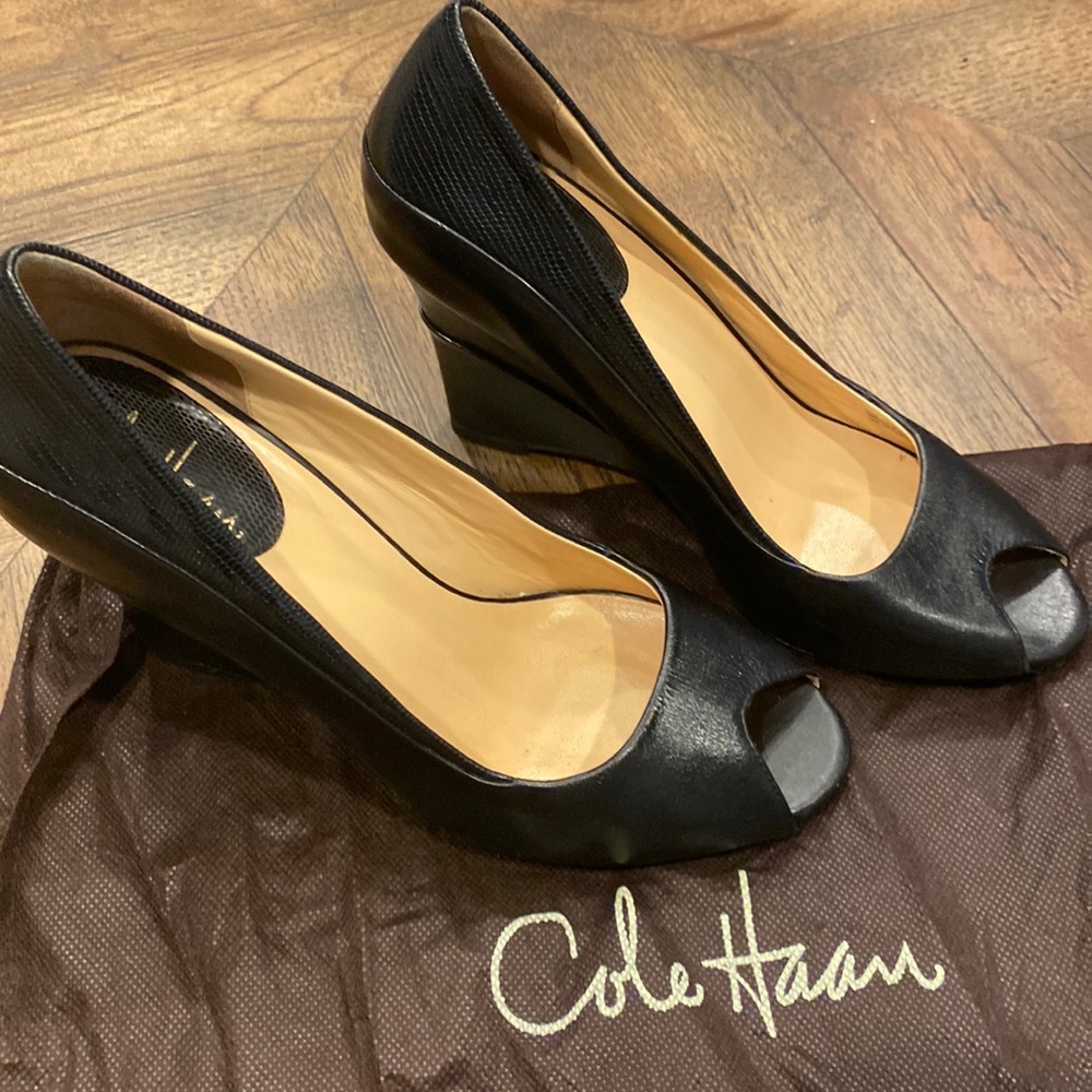 Cole Haan Nike air leather wedges
